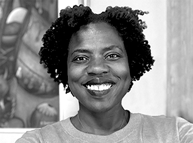 black and white portrait of a woman