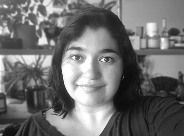 black and white portrait of a woman